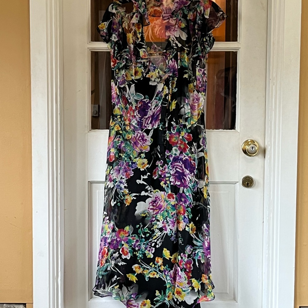 Ralph Lauren Purple Pink Ruffled Tiered Sundress